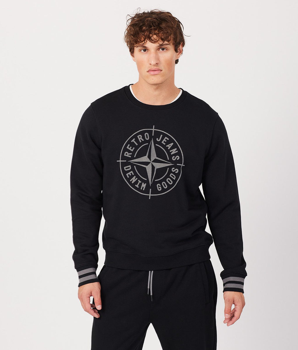DENNIS SWEATSHIRT JOGGING TOP, BLACK