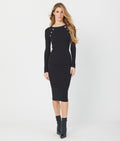 KISSA MIDI DRESS, BLACK
