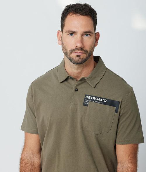 ACEY FÉRFI GALLÉROS PÓLÓ, KHAKI