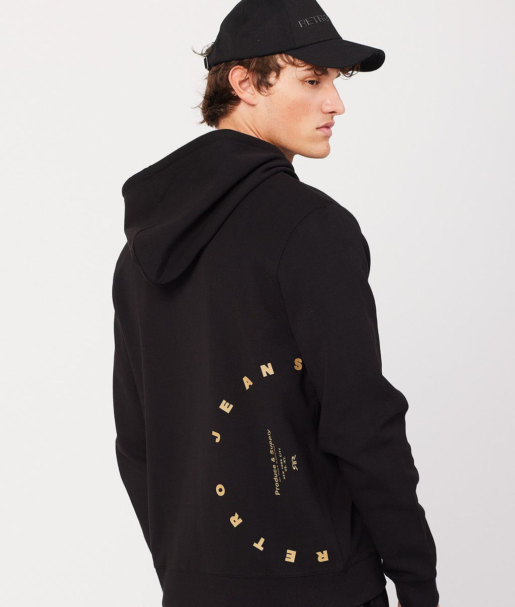 GREGORY ZIP HOODIE JOGGING TOP, BLACK