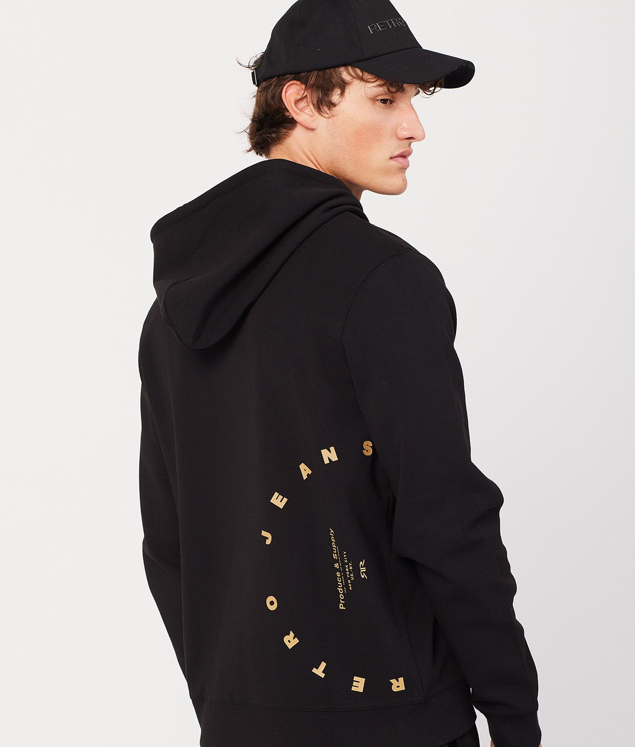 GREGORY ZIP HOODIE JOGGING TOP, BLACK