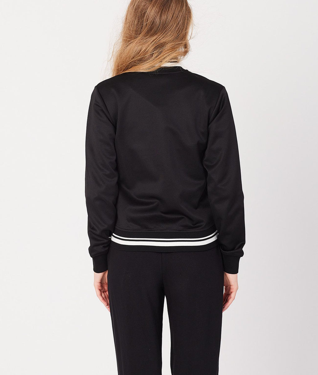 FLEUR ZIPUP JOGGING TOP, BLACK