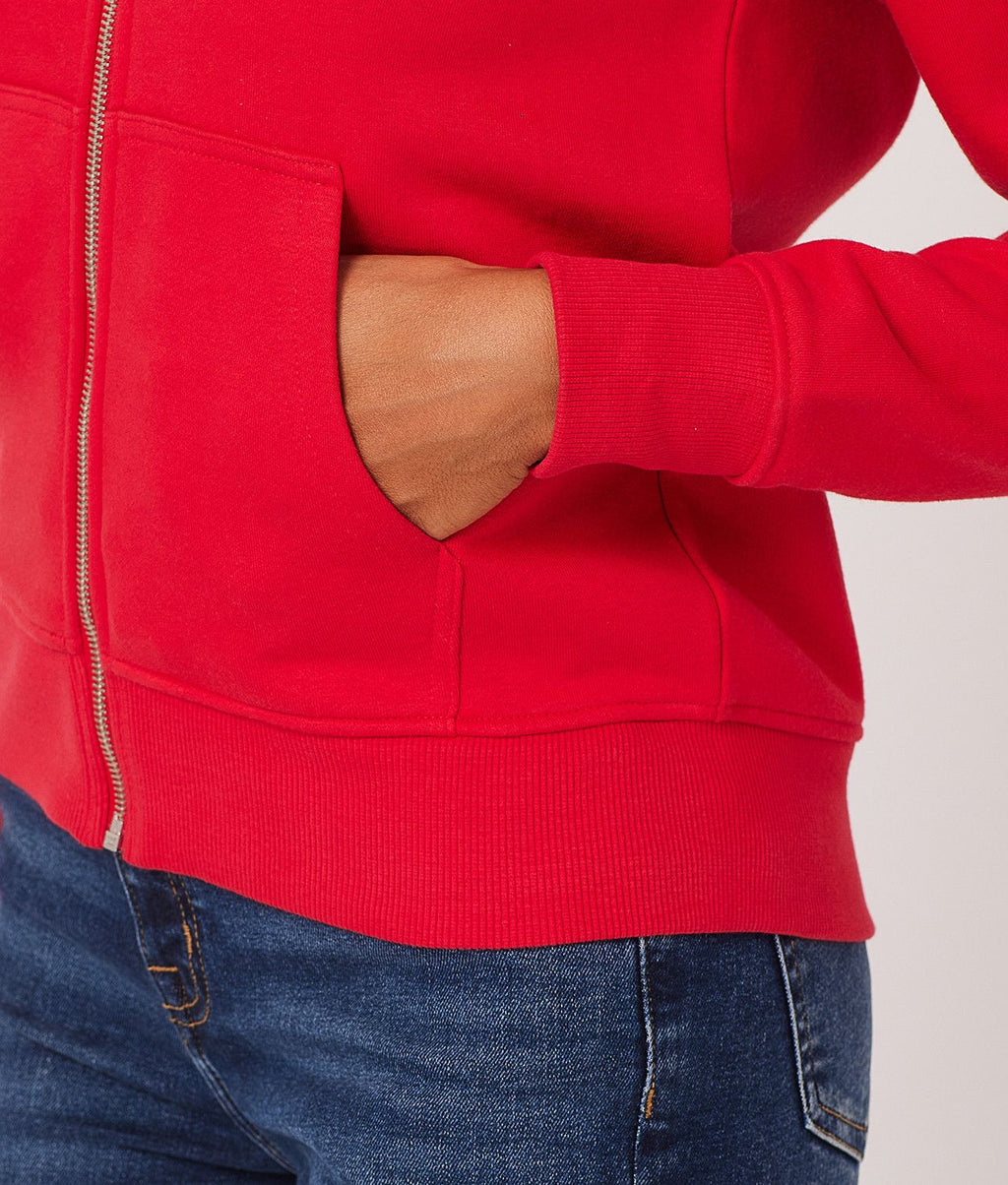 HAILEY ZIP HOODIE JOGGING TOP, RED