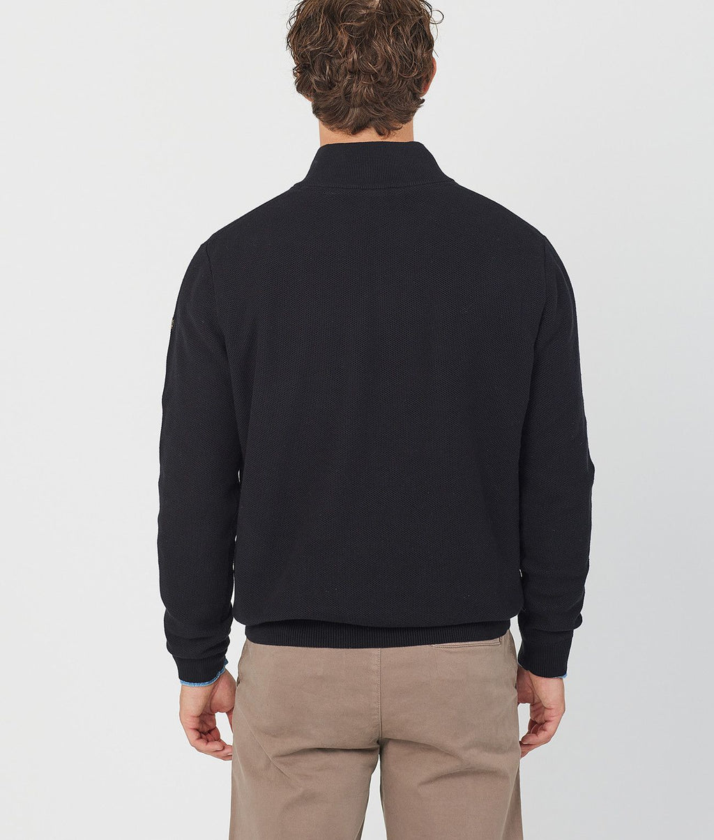 KANAN HALF ZIP SWEATER, BLACK