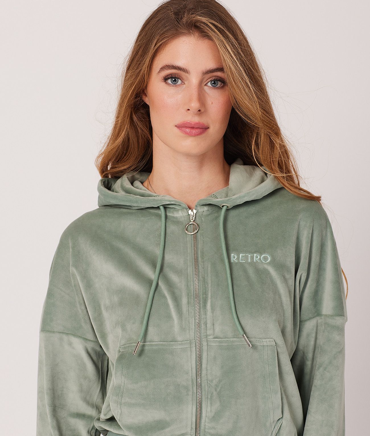 AZORA ZIP HOODIE JOGGING TOP, MINT