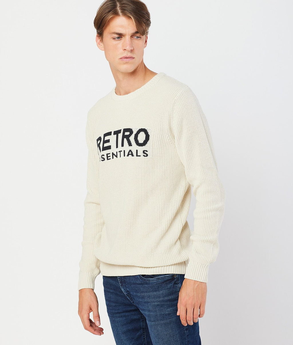 GONZALO B FÉRFI KÖTÖTT PULÓVER, TÖRTFEHÉR