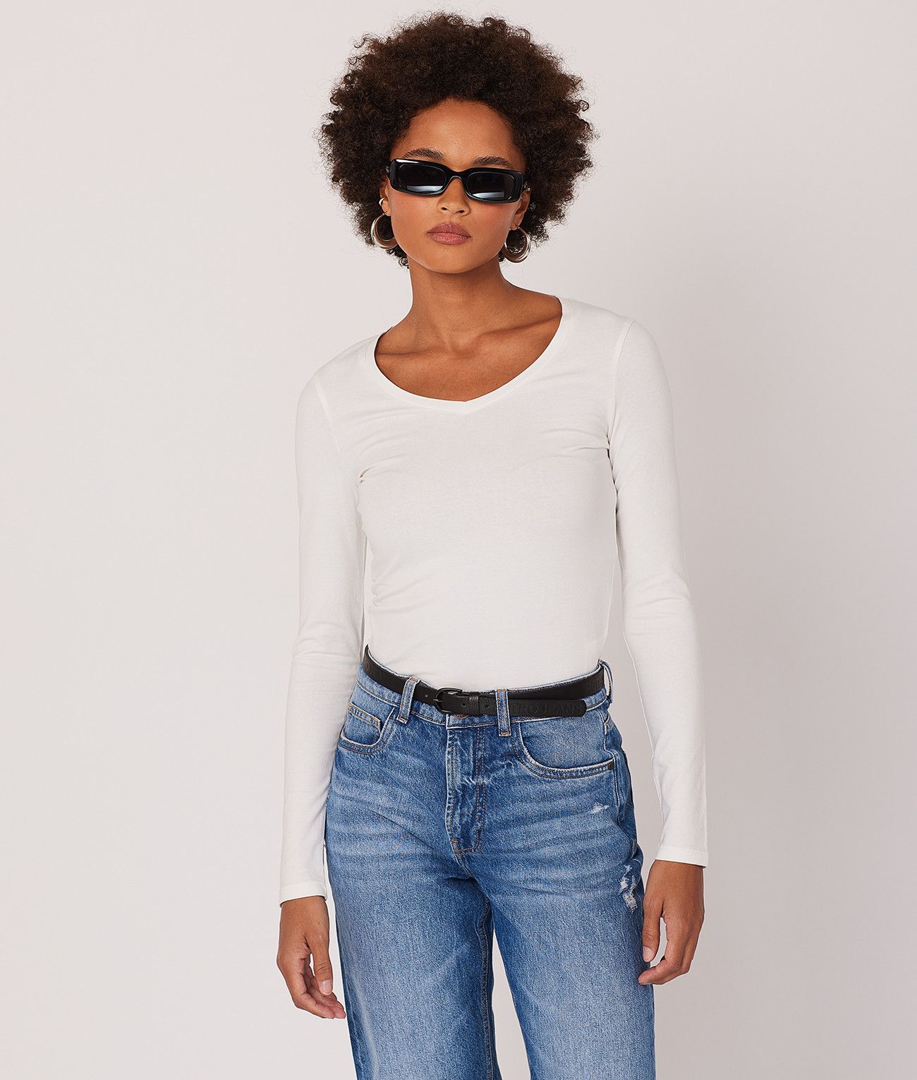 HAILEY L.S.TOP, OFFWHITE