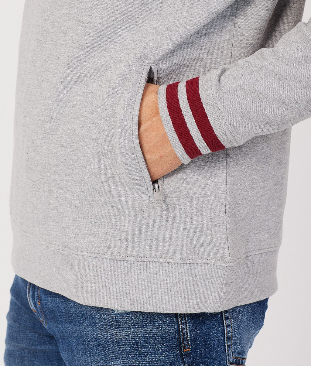 DENNIS HALF ZIP JOGGING TOP, GREY MELANGE