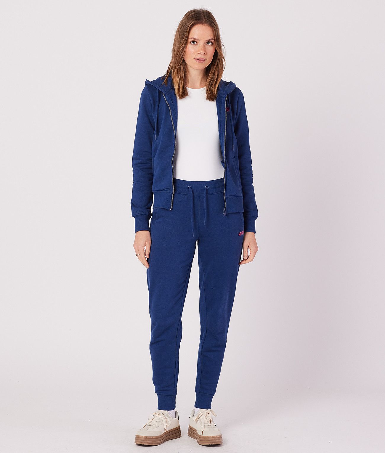 ANITA ZIP HOODIE JOGGING TOP, DARK BLUE