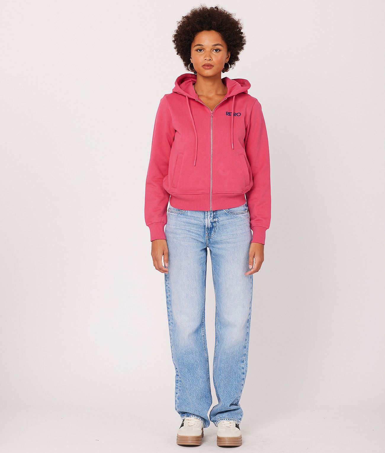 ANITA ZIP HOODIE JOGGING TOP, PINK