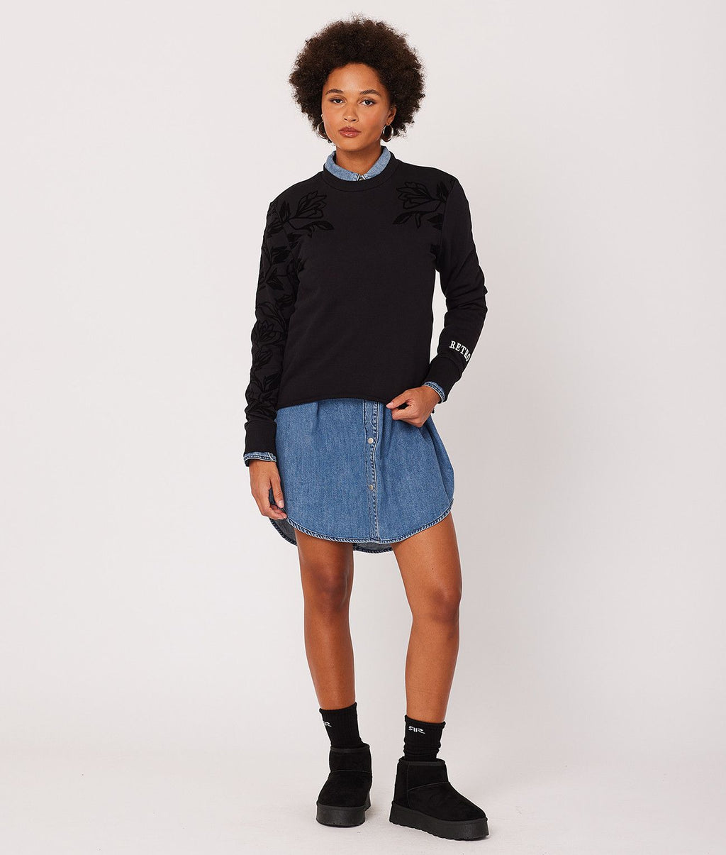 MILAGROS SWEATSHIRT JOGGING TOP, BLACK