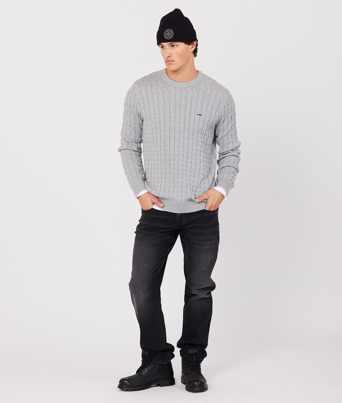 RAFAEL SWEATER, GREY MELANGE