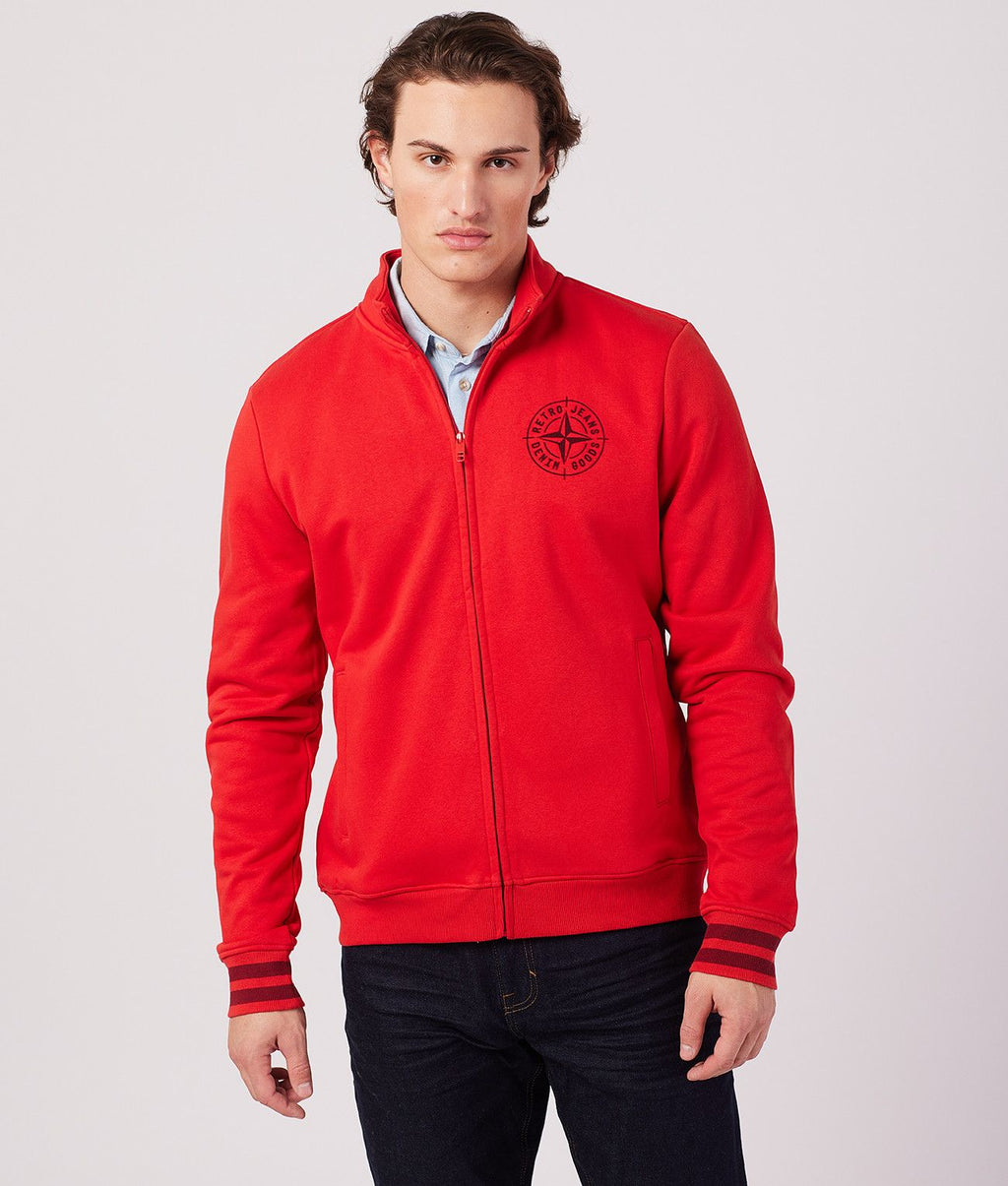 DENNIS ZIPUP JOGGING TOP, RED