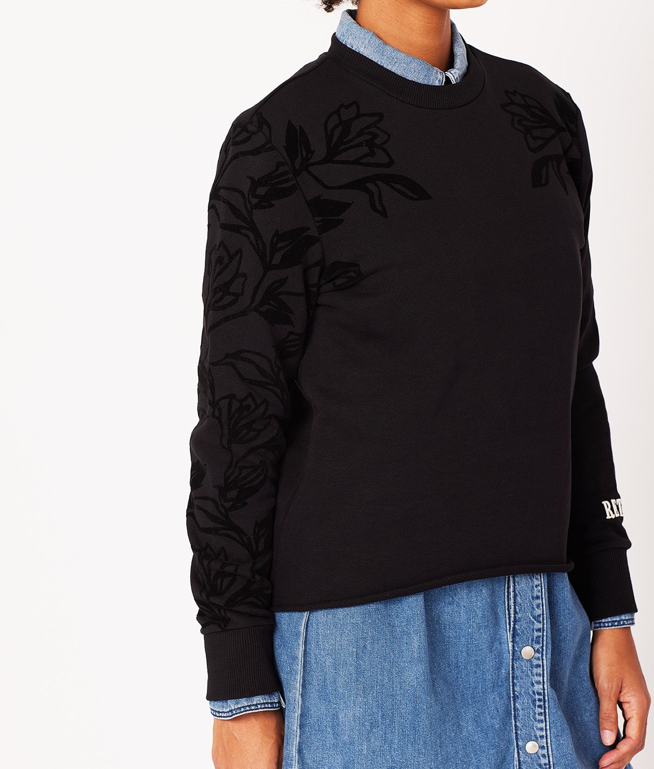 MILAGROS SWEATSHIRT JOGGING TOP, BLACK