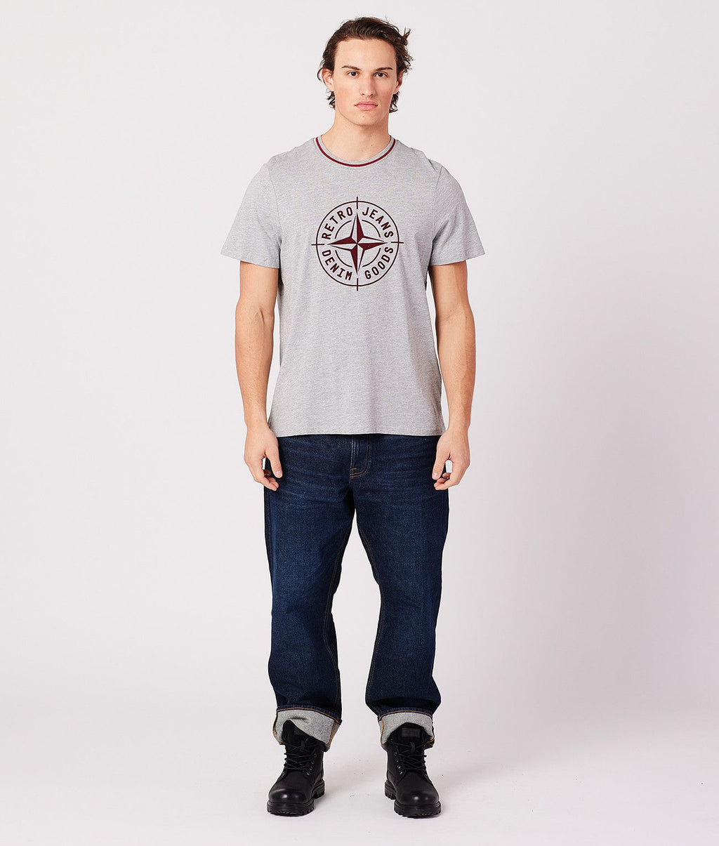 DENNIS T-SHIRT, GREY MELANGE