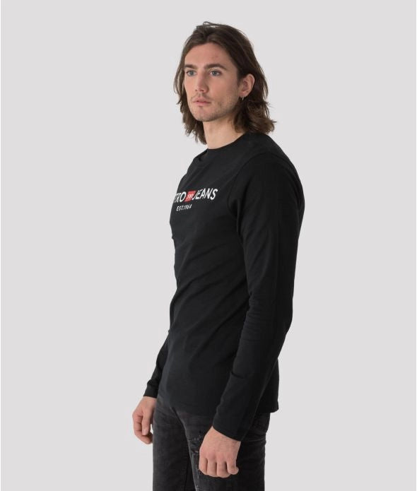 ENOS 21 LONG SLEEVE FÉRFI HOSSZÚUJJÚ PÓLÓ, FEKETE