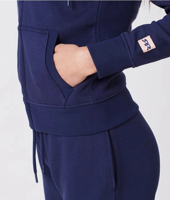 BRIGITTA ZIP HOODIE JOGGING TOP, BLUE