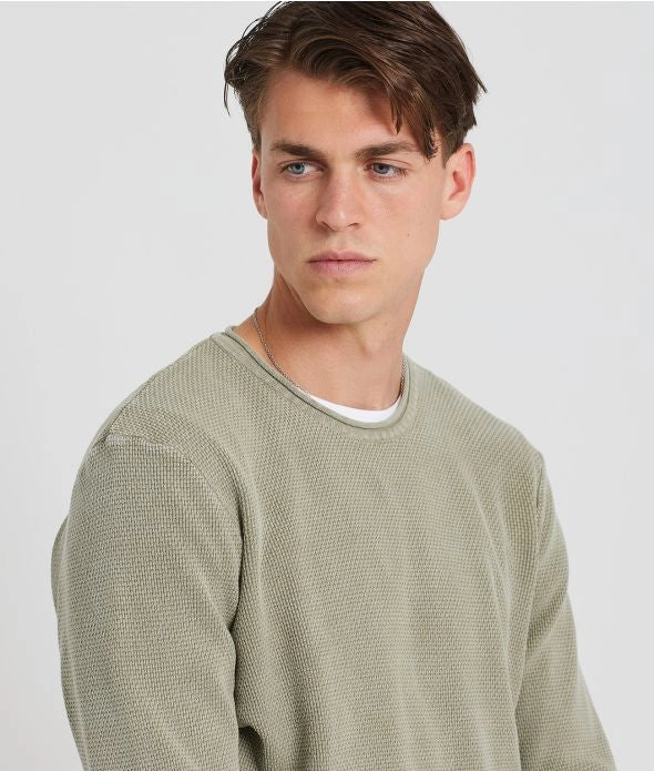 DUSTER FÉRFI KÖTÖTT PULÓVER, KHAKI