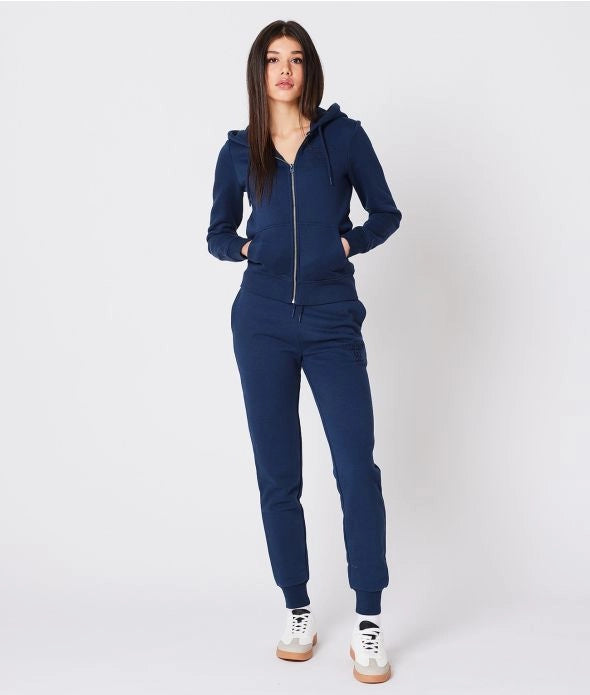 CARIE ZIP HOODIE JOGGING TOP, DARK BLUE