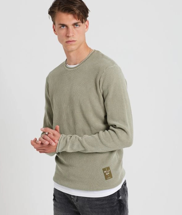 DUSTER FÉRFI KÖTÖTT PULÓVER, KHAKI