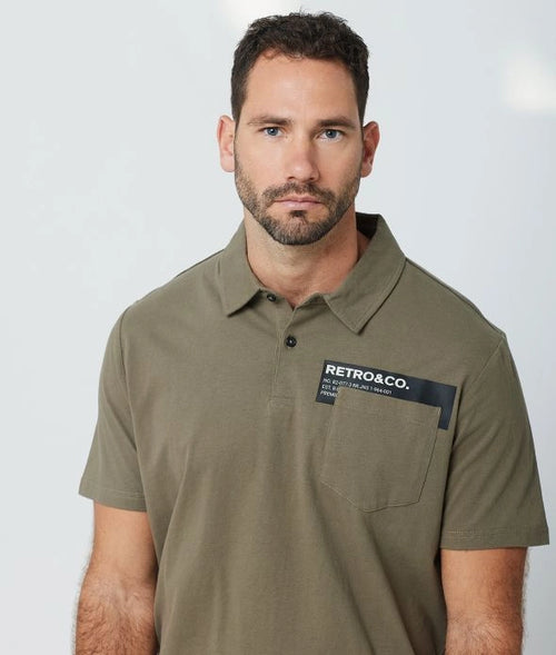 ACEY FÉRFI GALLÉROS PÓLÓ, KHAKI