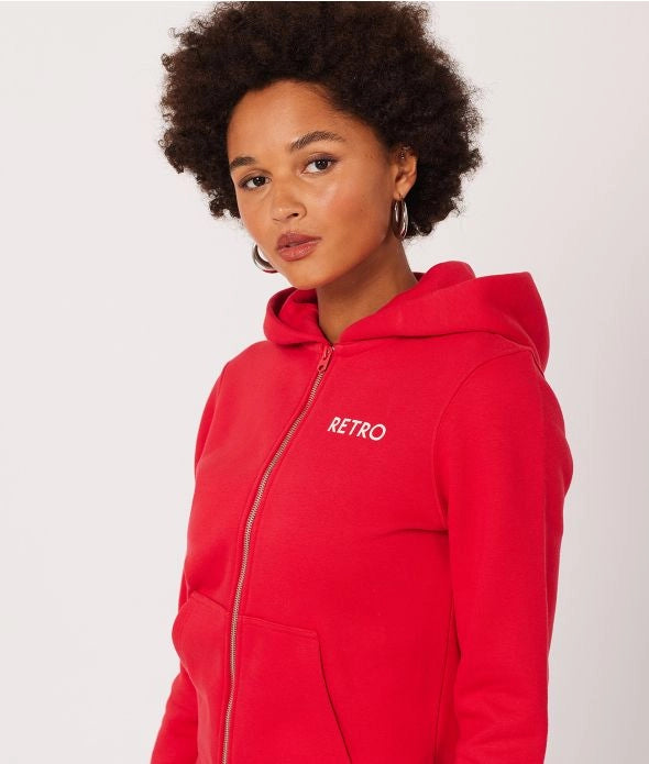 HAILEY ZIP HOODIE JOGGING TOP, RED